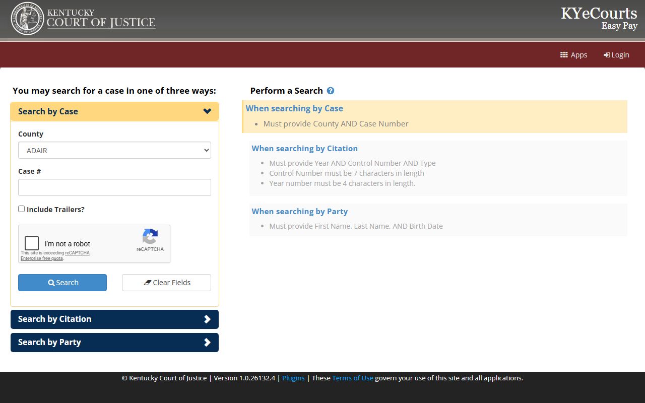 Russell County court dockets KCOJ ePay citation search
