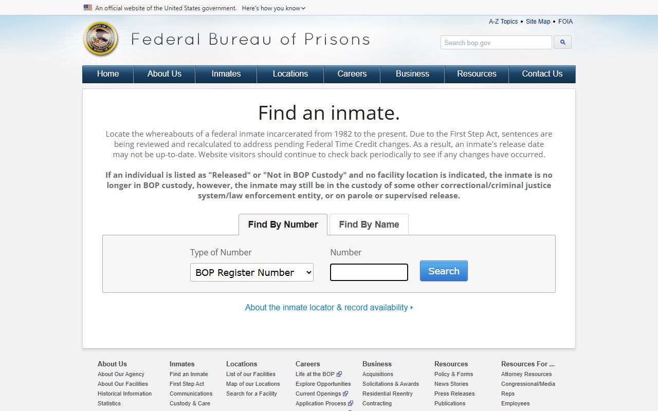 Russell County Circuit Court federal Bureau of Prisons locator distinction