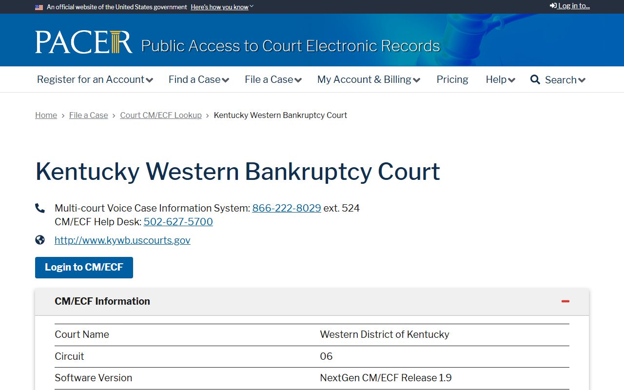 Russell County Circuit Court PACER Western Kentucky bankruptcy lookup distinction